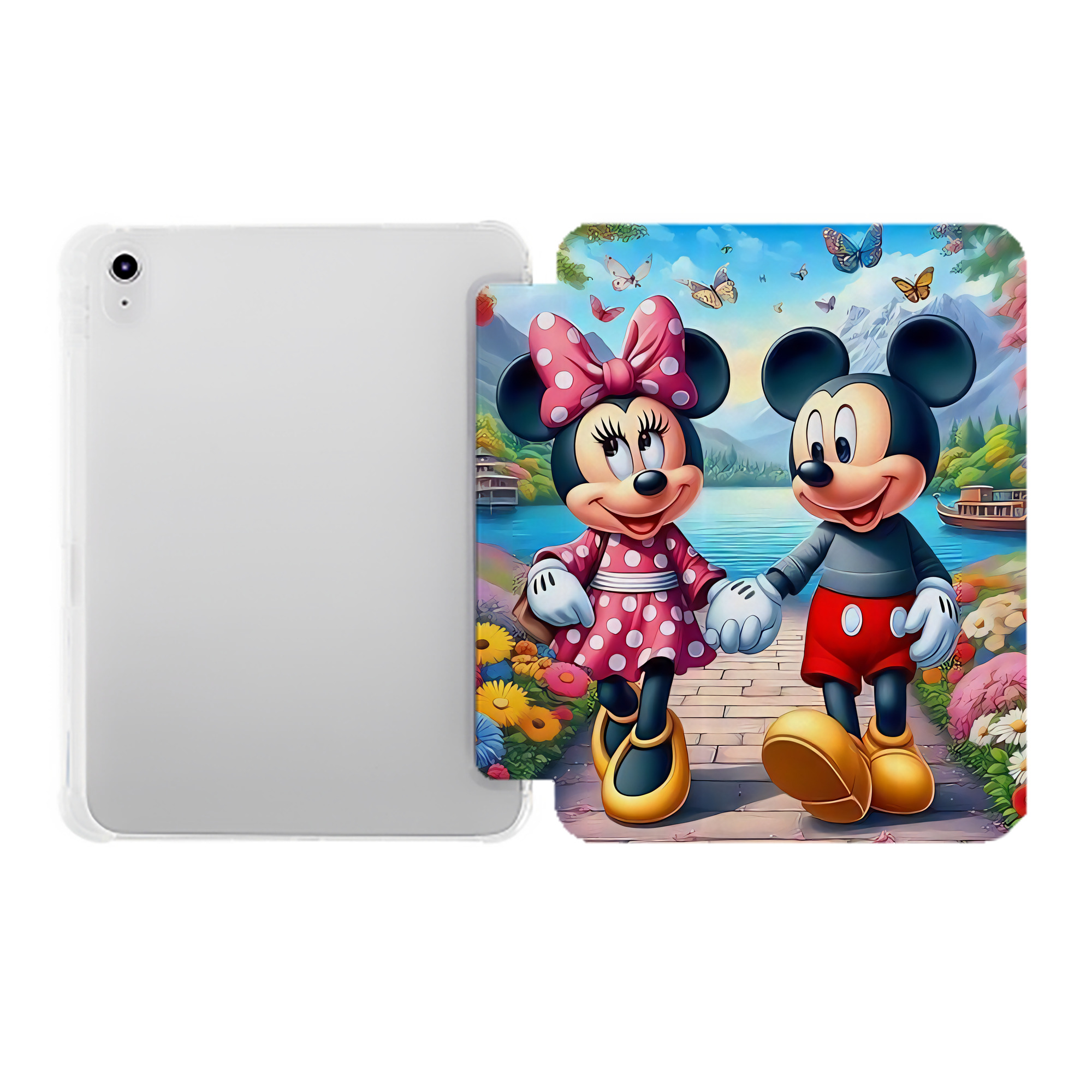 （画像用） ミッキーマウス Mickey Mouse IPad ケース ペン収納付き 三つ折りスタンド PUレザー×シリコン 対応機種9.5/10.5/10.9インチ